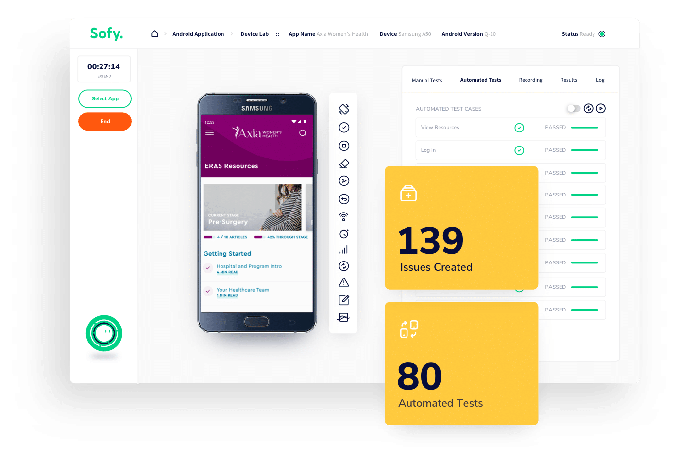 scriptless autmation sofy dashboard